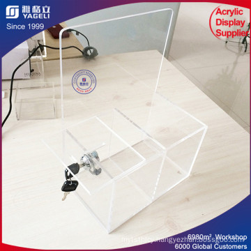 Acrylic Donation Box with Brochure Holder